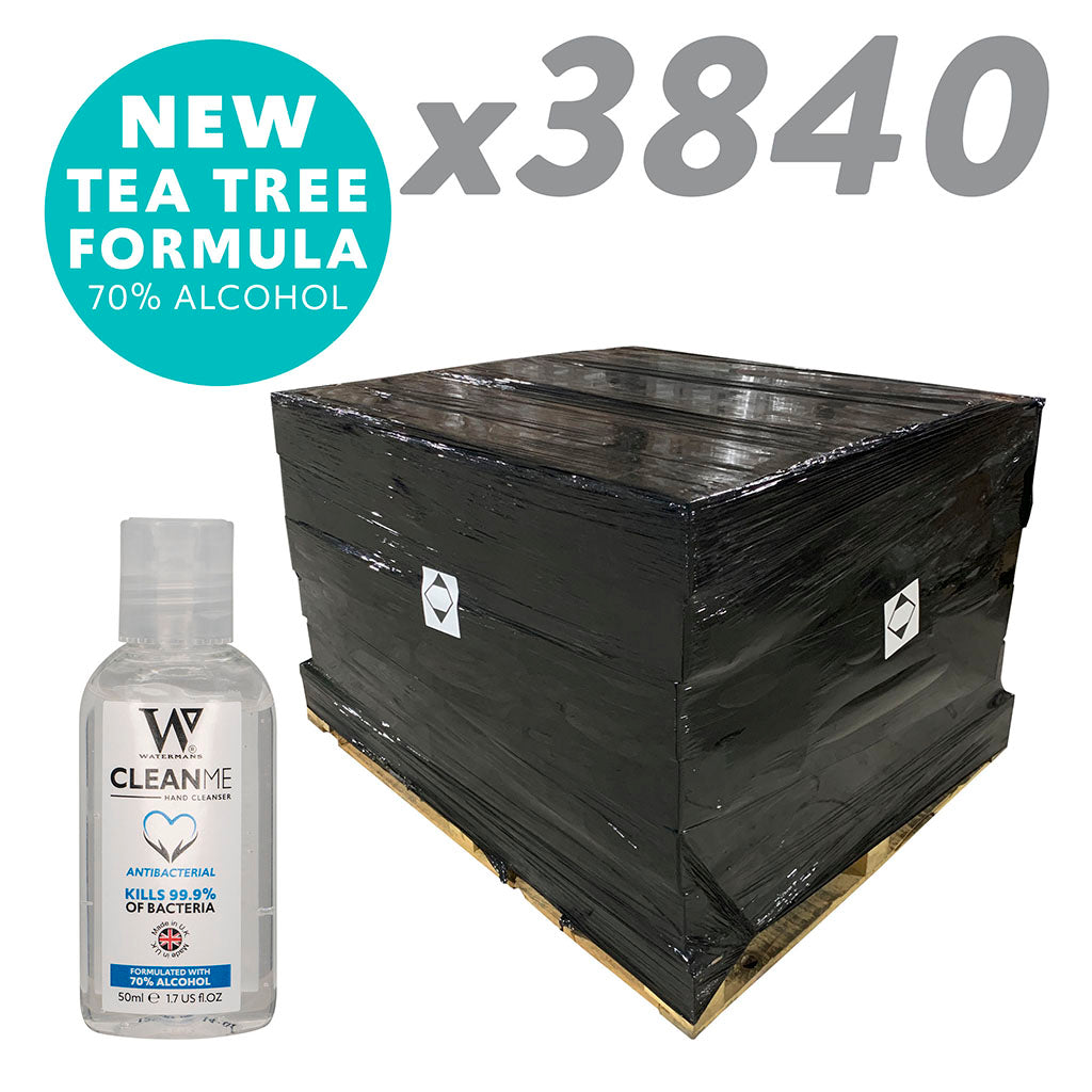 Watermans 50ml CleanMe Alcohol Gel 3840 units - Half Pallet (Distro)