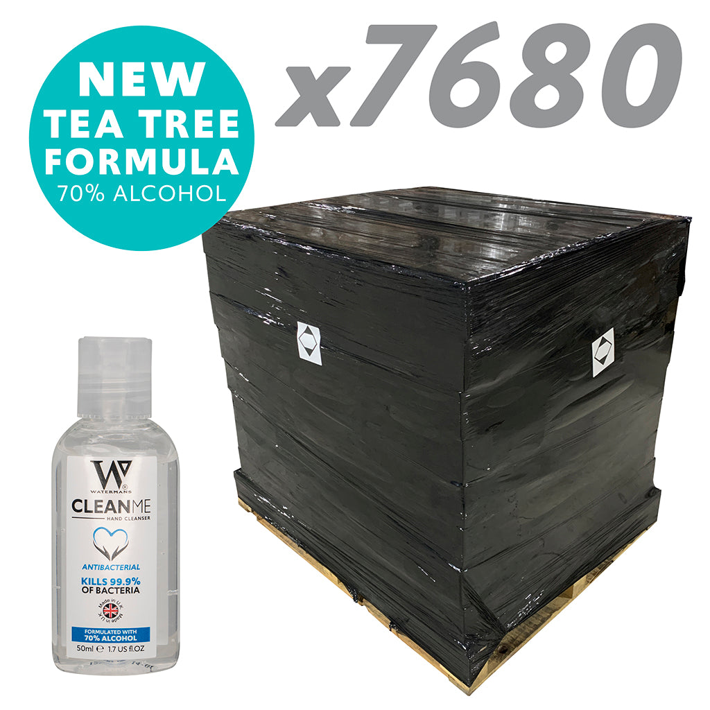 Watermans 50ml CleanMe Alcohol Gel 7680 units - Full Pallet (Distro)